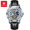 OLEVS 6670 Luxury Mechanical Watch Hollow Out Dial Automatic Wristwatch Tourbillon Mechanical Man Watch Waterproof