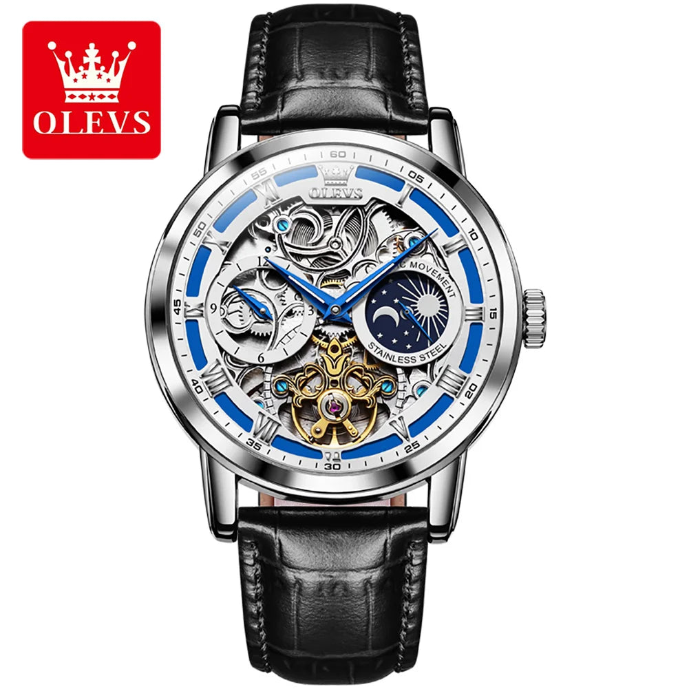 OLEVS 6670 Luxury Mechanical Watch Hollow Out Dial Automatic Wristwatch Tourbillon Mechanical Man Watch Waterproof