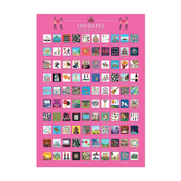 Beautiful Anime Gift Custom Colorful Screen Printed Fancy Coated Paper Scratch off Poster for Couples
