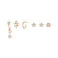 Trendy Luxury Jewelry 6pcs  925 Sliver Needle Earrings Creative Multiple Zircon Tree Petals Leaf Stud Earrings Set for Women