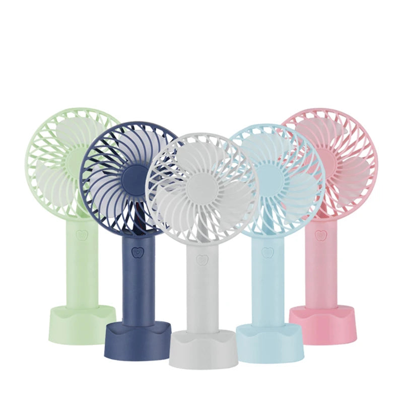 USB Handheld Desktop Fan Mini Rechargeable Hand Held Fan Mini Portable Fan With Phone Holder Stand for Outdoor Camping