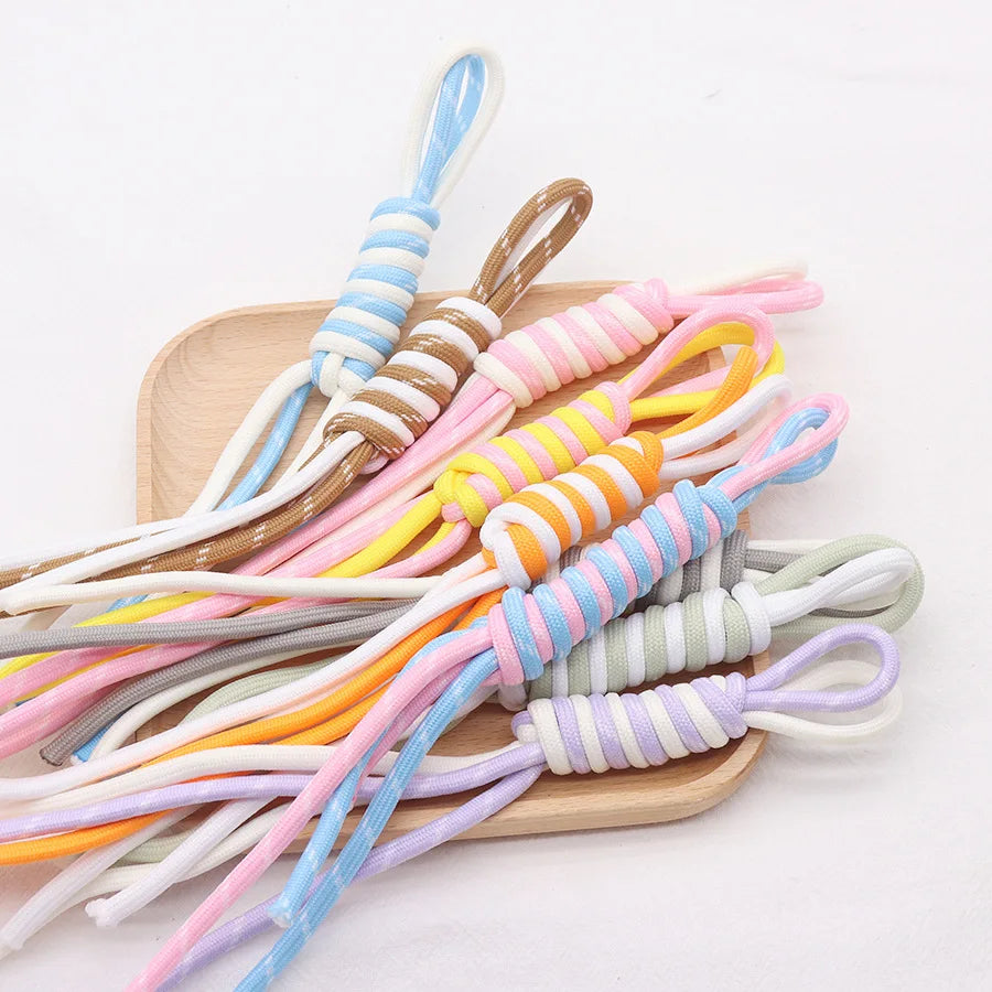 Anime Style Nylon Braided Rope Car Key Chains Fashion Colors Bag Charms DIY Lanyard Keychain Accessories