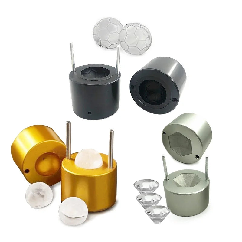 Diamond Eco-Friendly Aluminum CNC Machined Ice Ball Maker with Custom Logo for Cafe Bar Cocktail Whisky Margarita Use
