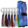 6Pcs/Bag Squid Skirt Trolling Lure Marlin Tuna Mahi Dolphin Shark Deep Sea Fishing Lure Set