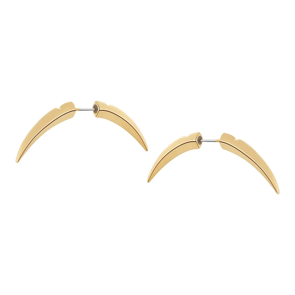 Original Design 18K Gold Plated Brass Jewelry Pendientes Blade Ear Stud Gold Color Earrings Punk Accessories Earrings E221462
