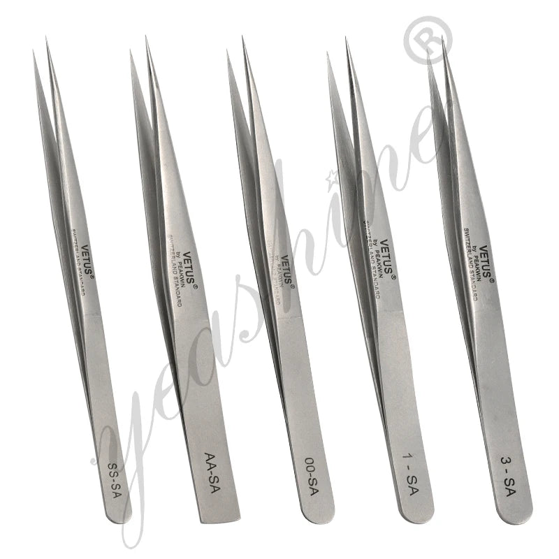 Stainless Steel Applicators Private Label Eyelashes Customized Logo Lash Tweezers