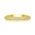 Factory Wholesale 18K Yellow Gold Plated 925 Sterling Silver Three Row Tiny Moissanite Luxury Jewelry Moissanite Ring for Women
