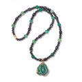 Long Matte-Finish Genuine Semi-Precious Stone Endless Infinity Opera Length Hand Beaded Mala Strand Necklace for Women  Men