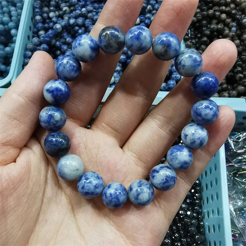 Wholesale Crystal Jewelry Sodalite Stone Bracelet 8/10 mm Bead Crafts for Gift and Decoration