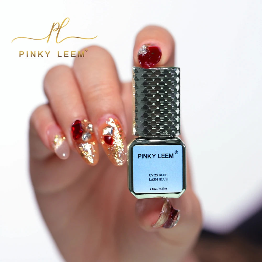 Pinky leem Wholesale 7-8 Weeks Lasting UV Lash Glue and UV LED Lamp Fast Drying Blue UV Eyelash Glue