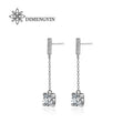 Customize Personality Round Diamond Chain Moissanite Stud Earrings Dangle Drop S925 Sterling Silver Moissanite Stud Earrings