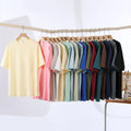 Summer Simple Style Short Sleeve Plain Casual T-shirt 100% Cotton Blank Loose Vintage Men T Shirt