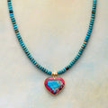 Imperial Gold Brass Jasper Beads Strand Pendant Chokers Simple Cute Heart Charm Men Women Lovers Sisters Bohemia Style Fashion