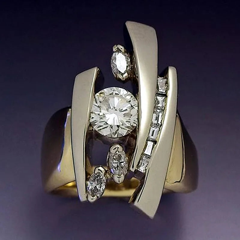 CAOSHI Jewelry Irregular Noble Business Ring New Arrival for Women Men High Grade Personalized Anillos Gold Trendy Rings Men