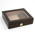 Custom Modern Antique Walnut Wooden Cigar Humidor American Style Portable Glass Top Automatic Pack Spanish Cedar Lacquer