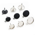 20pcs 8/10/12mm Inner Size Stainless Steel Earring Stud Blank Base Setting Fits 8-12mm Cabochons DIY Earring Making Findings