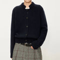 OEM Ladies Femme Winter Plain Fleece Cotton Knitwear Custom Designer Women Cropped Cashmere Wool Knit Jacket Cardigan Sweater
