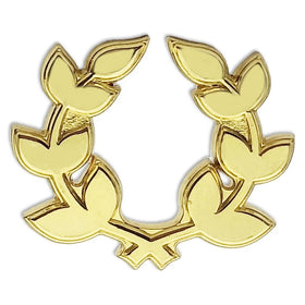 Manufacturer Custom Logo Zinc Alloy Die Casting Gold Plated Floral Theme Olive Branch Peace Badge for Art Collectible