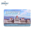 Custom European Landscape Construction Embossing Aluminum Alloy Metal Refrigerator Magnet Art Deco Style Magnetic Fridge Use