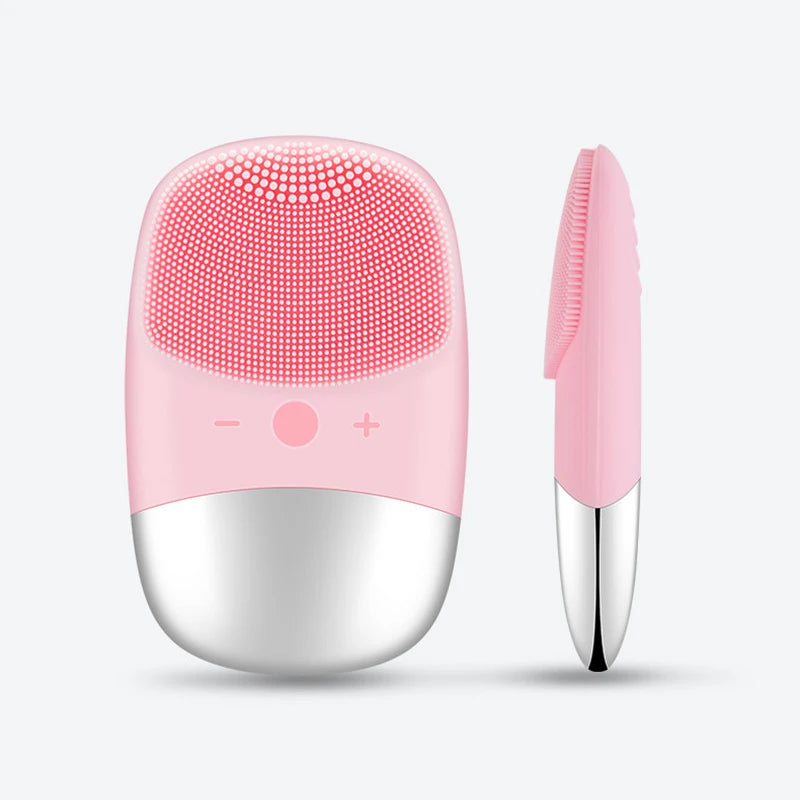 Portable Electric Face Brush Silicone Cleansing Brush Waterproof Sonic Face Cleansing Brush