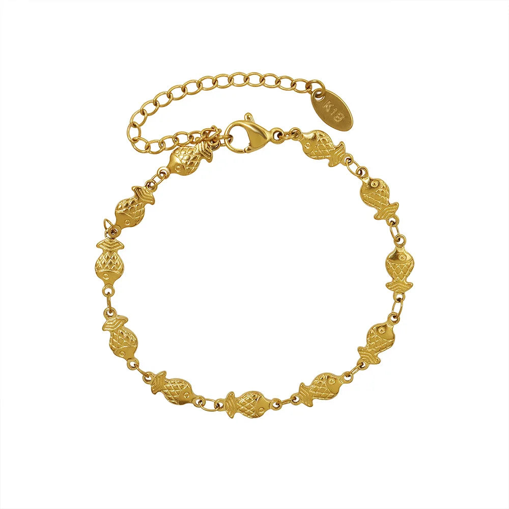 Wholesale Lovely Animal Adjustable Bracelet for Women 18k Gold Plated 316L Stainless Steel Nickel-Free Lead-Free Hip Hop Style