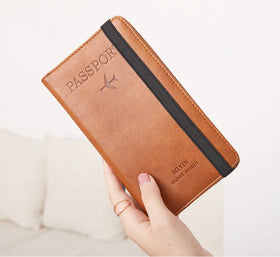 Yamo Women Long Phone Passport Wallet Big Capacity Clutch Multifunctional Travel Pu Leather Holder Elastic Band Closure