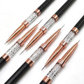 Professional Nail Salon Supplies Brushes Black Double End Phototherapy Detail Liner Nail Art Painting Brush with Crystal Handle