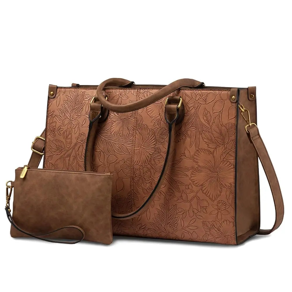 Custom Hot Sale Office Tote Bag for Women Waterproof Computer Shoulder Messenger Bag Business School PU Leather Laptop Briefcase MegaBDM
