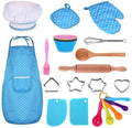 25Pcs Chef Set for Kids Kitchen Cooking Baking Dress up Role Play Toys Aprons Chef HatOven MittWooden Spoon Cutters Molds