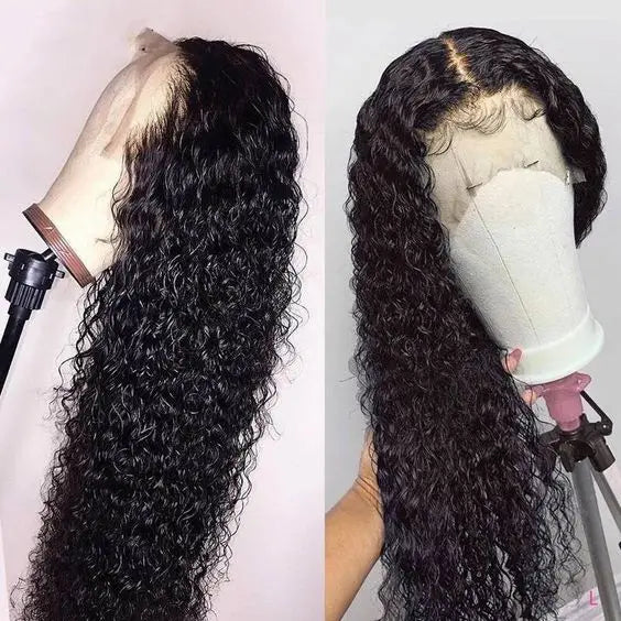 Wholesale Brazilian 4*4 Human Hair Transparent Lace Front Wig for Black Women Deep Wave 13*4 Swiss Lace Frontal Wigs