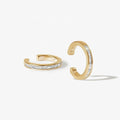 LOZRUNVE Custom Wholesale Jewelry Gold Hot Sale 925 Sterling Silver Clear Baguette Ear Cuff Earring