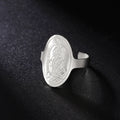 Virgin Mary Ring Women Religious Open Adjustable Finger Rings Mother of Jesus Catholic Blessed Stainless Steel Jewelry