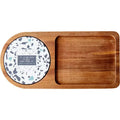 JUNJI Solid Wood Multifunction Breakfasr Tray With Coaster Acacia Plate for Home and Kitchen  Custom Tray