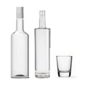 500ml Round Shape Glass Liquor Bottles with Thick Bottom Cork Sealed and Engraving for Liqueur/Vodka/Whiskey