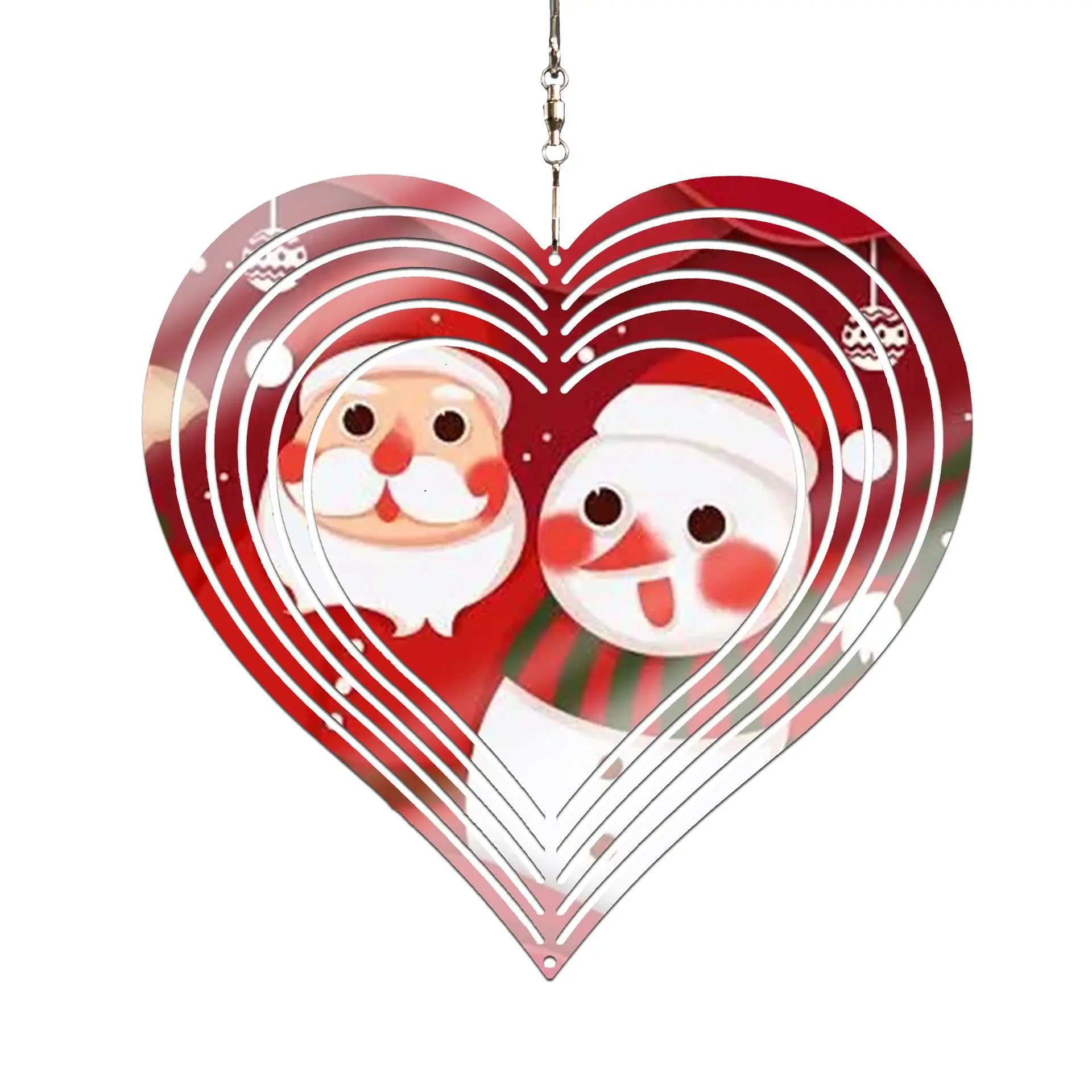10 Inch 3D Heart Sublimation Wind Spinners Double Sided Blank White Aluminum Wind Spinner