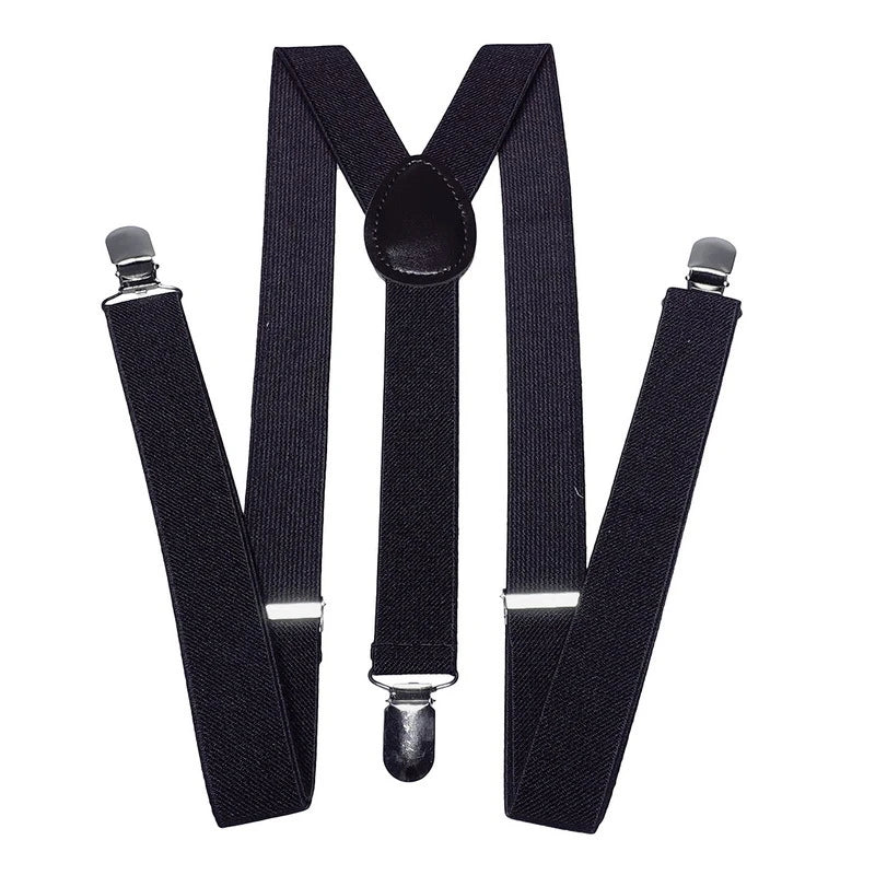 Wholesale Adult Adjustable Suspenders Casual Elastic Solid Color Suspenders Clip