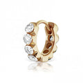 LOZRUNVE Bezel Diamond CZ Small Hoop Huggie Earring 925 Sterling Silver Jewelry