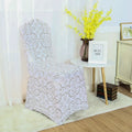 Metallic Bronze Gold Printed Wedding Jacquard Chair Covers Banquet Dining Chair Covers for Event