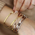 Custom Logo Men Bangle Fashion Jewelry 316l Stainless Steel 18k PVD Gold Plated Minimalist Cuff Bracelet in Stock