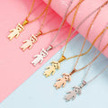 Fashion Tarnish Free Rose Silver 18K Gold Plated 316L Stainless Steel Friendship Boy Girl Pendant Couple Necklace Jewelry