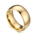 HIH AL307 Fashion Jewelry Rings Custom Engraved Logo 18K Gold Plated Stainless Steel Wedding Band Ring for Men