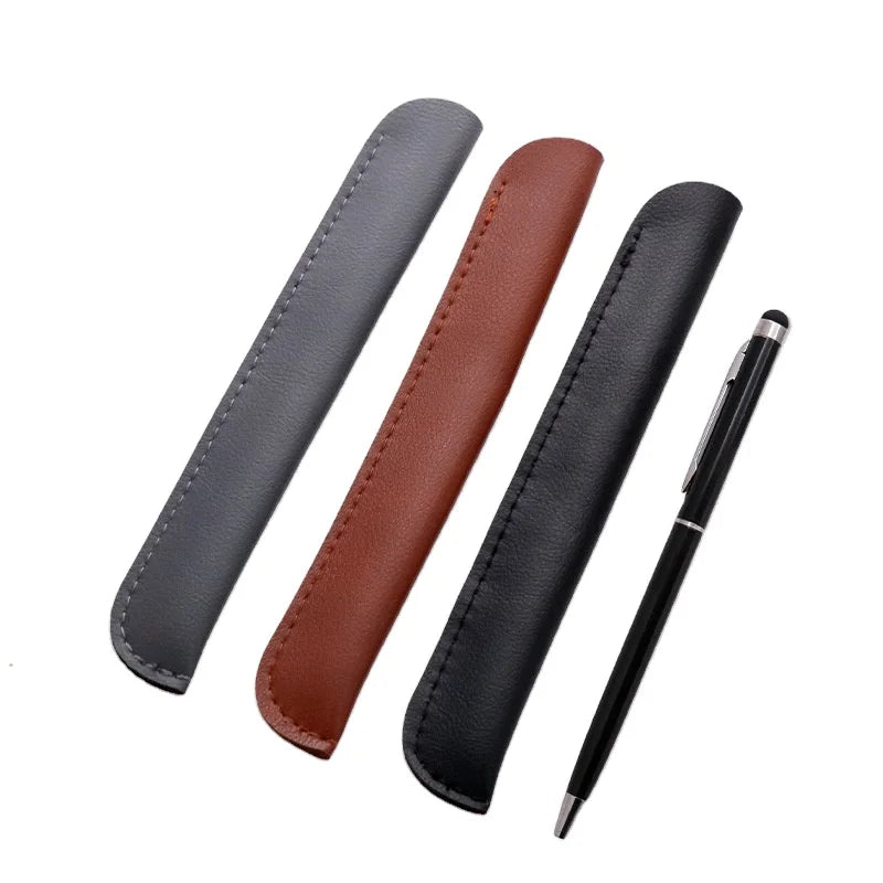 Custom Promotional Pen Pouch Leather Single Pen Bags Gift Leather Pen Case With Logo Custom
