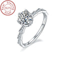 Wholesale Pure S925 Sterling Silver Gra Diamond Moissanite With Small Zircon Resplendent Ring Wedding Fine Jewelry for Women