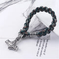 Men Fashion Vintage Norse Viking Thor Hammer Anchor Charm Bracelet Handmade Parachute Cord Bangle