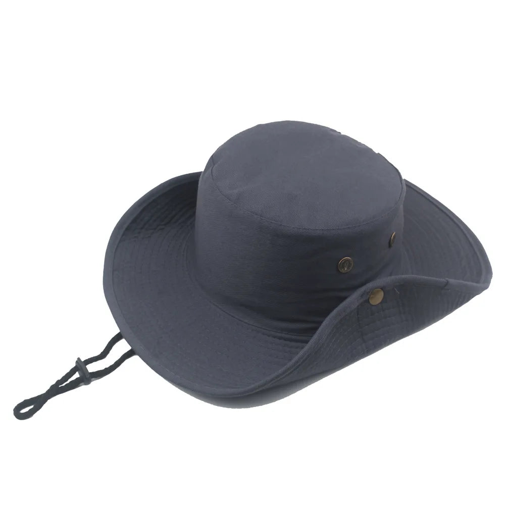 Solid Color Sunscreen Summer Bucket Hat Fishing and Mountaineering Folding Wide Brim Sun Hat Outdoor Sunproof Bucket Hat