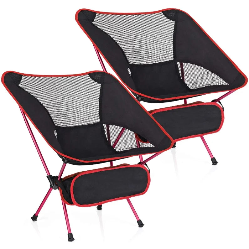 WOQI Aluminium Beach Chair Outdoor Camping Foldable Beach Camping Chair Moon and Carry Bag