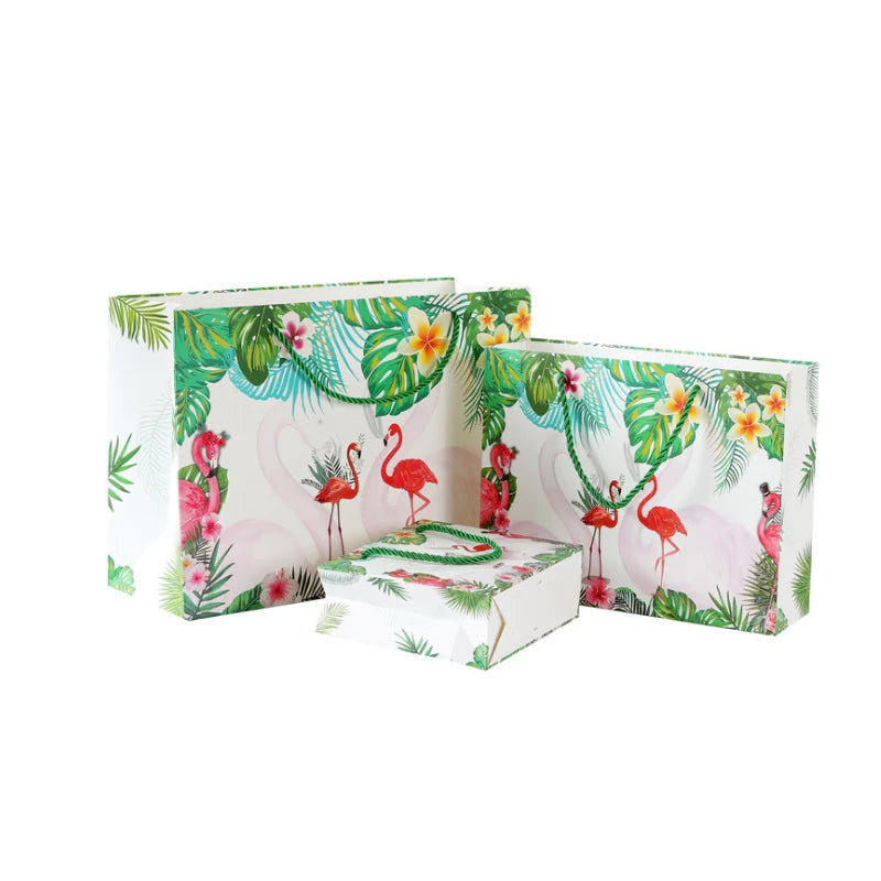 Hot Selling Biodegradable Craft Wedding Flamingo Design High Grade Art Paper Gift Bag Wholesale Exquisite Packaging