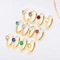 Wholesale Fashion Jewelry 925 Sterling Silver 12 Month Birthstone Gold Plated Hoop Earring Jewelry for Women