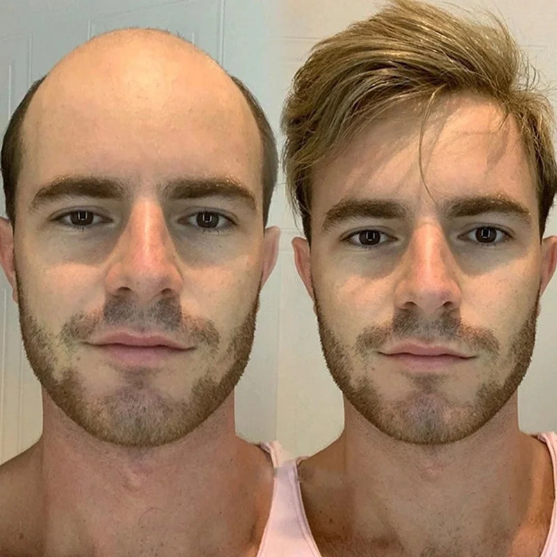 AMAZON Hot Sale Stock PU Around Silk Base Men Extensions Men Hair Silk Toupee Human Hair Wig