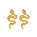 Wholesale Stainless Steel Snake Stud Earrings Non-Tarnish Waterproof Twist Design Gold Plated for Women Trendy Style